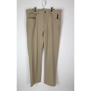 Fourlaps Performance Pants Men's 36x32 Khaki Traverse Golf Casual Athletic‎